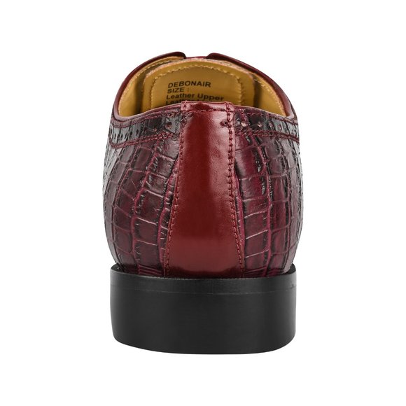 LIBERTYZENO Mens Burgundy Croco 2 Dress Shoes - Picture 6 of 7